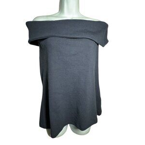 New Banana Republic off-shoulder ribbed top size XXL navy blue NWT